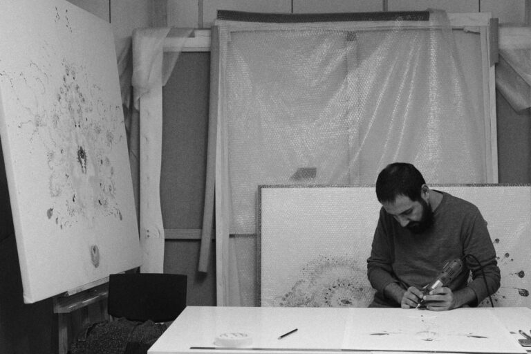 working at the studio